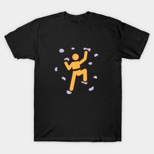 Figure Climbing Wall text design T-Shirt